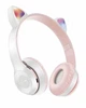 Навушники Bluetooth Рожевий з вушками та підсвічуванням Cat Miu Star P47 (SH777562) - зображення 1