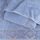 Рушник махровий середній 50x90см Damask Преміум якості Жакардовий з велюром 550г/м2 (Синій) - зображення 5
