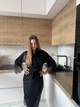 Жіночий велюровий халат COSY з французьким мереживом в подарунковій упаковці L-XL чорний V01B - зображення 5