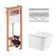 Подвесной унитаз Qtap Crow Ultra Quiet + инсталляция Qtap Nest 4 в 1 (круглая клавиша Chrome) - изображение 1