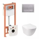 Комплект: Qtap Jay Ultra Quiet унитаз подвесной QT07335177W + Nest комплект инсталляции 4в1 (квадратная клавиша Satin) QT0133M425 + M06029SAT - изображение 1