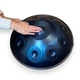 Handpan, Ханг, hang drum музыкальный инструмент с чехлом на 9 нот, диаметр 56 см. - Синий - изображение 7