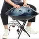 Handpan, Ханг, hang drum музыкальный инструмент с чехлом на 9 нот, диаметр 56 см. - Синий - изображение 8