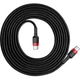 Дата кабель Baseus Cafule Type-C to Type-C Cable PD 2.0 60W (2m) (Чорний / Червоний) (91933) - зображення 2