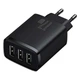 Мережевий зарядний пристрій Baseus Compact 17W (3USB) (Чорний) (136545) - зображення 3