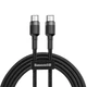 Дата кабель Baseus Cafule Type-C to Type-C Cable PD 2.0 60W (2m) (Черный / Серый) (91934) - изображение 1