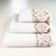 Комплект махровых полотенец 3шт 40x70см, 50x90см, 70x140см Damask Премиум качества Жаккардовое с велюром (Белый) - изображение 1