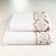 Набор махровых полотенец 2шт 50x90см, 70x140см Damask Премиум качества Жаккардовое с велюром 550г/м2 (Белый) - изображение 1