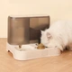 Кормушка для кошек собак Taotaopets 193306 Beige с автоматической поилкой и кормом - изображение 3