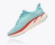 Женские кроссовки HOKA ONE ONE CLIFTON 8 1119394 AEBL 41,5 (EU 41 1/3, USA 9B, 26 см) бирюзовые с кораловым - изображение 4