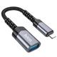Переходник Lightning на USB для подключения флешек HOCO adapter (2A, USB2.0, 480 Mbps, OTG). Black - изображение 3