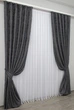 Комплект готовых штор VR-Textil Жаккард Sultan YL № 1211ш Графитовый 150х270 см 2 шт (33-0045) - изображение 3