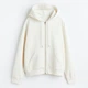 Толстовка на молнии утепленная с капюшоном женская H&M 060984902_white L Белая (6666000289681) - изображение 4