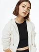 Толстовка на молнии утепленная с капюшоном женская H&M 060984902_white L Белая (6666000289681) - изображение 6