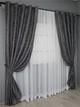 Комплект штор на люверсах VR-Textil Жакард Sultan YL № 1211ш Графітовий 150х250 см 2 шт (37-0004) - зображення 3