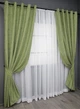 Комплект штор на люверсах VR-Textil Льон мармур Pavliani № 1175ш Оливковий 150х250 см 2 шт (37-0007) - зображення 3