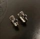 Серьги серебро стильные. Черный агат 1171 - изображение 1