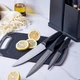 Набір кухонного приладдя на підставці 19 штук TS Kitchen із силікону з бамбуковою ручкою, чорний - зображення 6