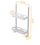 Полиця стелаж у ванну 3 яруси настінна Portable Toilet And Bathroom Storage Rack 88 х 30 см - зображення 7