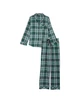 Женская пижама (Штаны+рубашка) Victoria's Secret Flannel L Зеленая - изображение 3