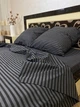 Постельное белье бязь Soft двуспальное 180х220 см полоска серо-чорная - изображение 3