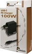 Мережевий зарядний пристрій Inter-Tech PD-2100 USB-C 100Вт Чорний (88882223) - зображення 2