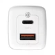 Блок питания Быстрая зарядка Сетевое Зарядное Устройство Baseus GaN2 Lite Quick Charger 65W 1 Type-C + 1 USB White - изображение 3