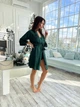 Комплект домашний женский тройка: халат шорты майка Minore Collection L-XL зеленый - изображение 2