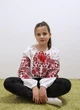 Вишиванка для дівчинки Piccolo Білослава Біла з червоною вишивкою 100% віскоза (штапель)| Розмір 98 - изображение 2