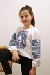 Вышиванка Piccolo Белослава Синяя вышивка 140 см Белая - изображение 2