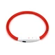 Светодиодный LED ошейник Lesko L-18 Red M для собак и котов USB светящийся водоотталкивающий - изображение 1