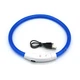Светодиодный LED ошейник Lesko L-18 Blue M USB для собак и котов светящийся водоотталкивающий - изображение 4