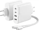 Мережевий зарядний пристрій Alogic Rapid Power 100W GaN Charger 4 port + 2m USB-C Cable White (WCG4X100-EU) - зображення 1