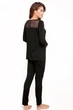 Жіноча піжама з модалу з мереживом 8160-6217-3 black Anabel Arto S black (6000006117775) - изображение 2