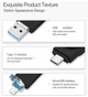Флешка Bliksem USB 2.0 OTG 64 ГБ металева скоба (3в1) USB + Type-C + USB micro Black - зображення 3