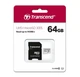 Карта памяти Transcend 64GB microSD с SD переходником 700S C10 UHS-I U1 (TS64GUSD300S-A) - изображение 2