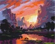 Картина за номерами Яскравий захід сонця в горах (BS51977) Brushme 40x50 см Brushme - зображення 1