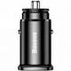 Автомобільний зарядний пристрій Baseus Square Metak QC 1 USB + Type-C 5 A 30 W Black - зображення 1