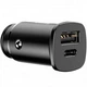 Автомобільний зарядний пристрій Baseus Square Metak QC 1 USB + Type-C 5 A 30 W Black - зображення 2