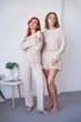 Женский домашний комплект тройка кофта, шорты и брюки Carmen S-M бежевый - изображение 1