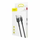 Кабель 1м. USB to Type-C 3A Cafule, Black-Gray Baseus для зарядки и передачи данных (CATKLF-BG1) - изображение 6