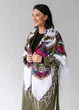 Хустка вовняна з бахромою 120х120 см. (біла) - изображение 1
