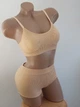 Комплект нижнего белья в рубчик топ бюстгальтер трусики Honey Fashion Accessories XS-S бежевый (2-72) - изображение 7