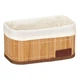 Бамбуковий кошик для зберігання Beige Fabric Home 24x14x12 см - зображення 1