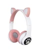 Наушники беспроводные Cat Ear VZV-24M Bluetooth с разноцветной LED подсветкой и кошачьими ушками Розовые - изображение 2