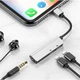 Перехідник Baseus 3-in-1 Lightning to Dual Lightning 3.5 mm Female Silver/Black (CALL52-S1) - зображення 5
