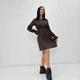 Женское модное вельветовое платье с завышенной талией GF08574 цвет коричневый, размер 50/52 - изображение 3