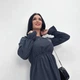 Женское модное вельветовое платье с завышенной талией GF08574 цвет темно-серый, размер 50/52 - изображение 2