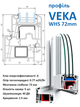 750*350, вікно металопластикове глухе, Veka WHS72 / 4i-24-4, VEKA, Україна - зображення 2