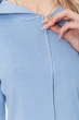 Кофта женская на молнии с капюшоном, цвет голубой, 244R008, S-L - изображение 5